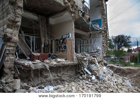 Room Sections In The Half-destroyed Building
