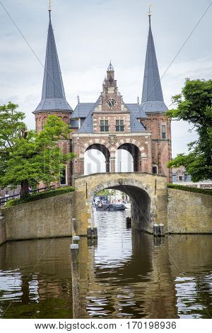 Waterpoort (Watergate) the symbol of the city of Sneek The Netherlands