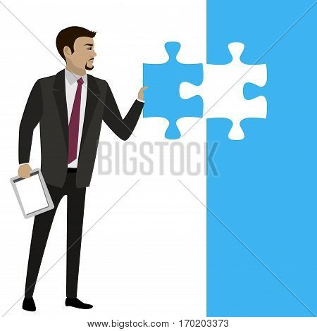 Business concept with piece of the puzzle.Stock  Vector illustration
