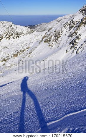 Winter landscape in National Park Retezat, Romania, Europe