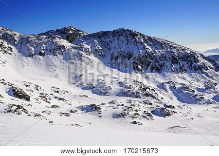 Winter landscape in National Park Retezat, Romania, Europe