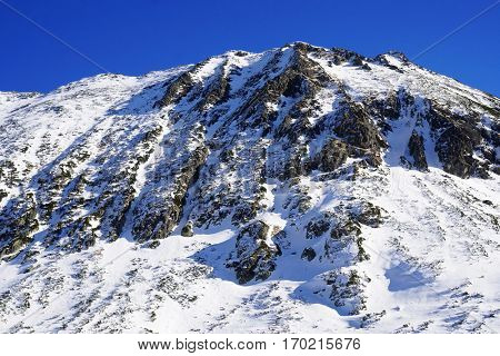 Winter landscape in National Park Retezat, Romania, Europe