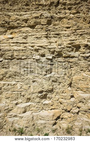 Outcrop Of Limestones And Mudstones With Alternating Bedding