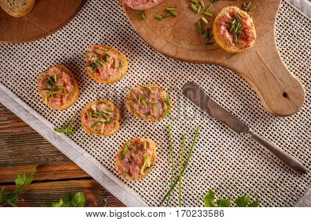 Pate With Bruschetta And Chives