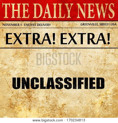 unclassified, newspaper article text