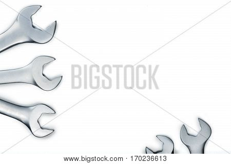 Crescent Wrenches metal. Istolated in stoke photo.