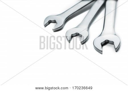 Crescent Wrenches metal. Istolated in stoke photo.