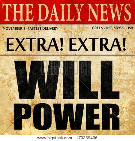 willpower, newspaper article text