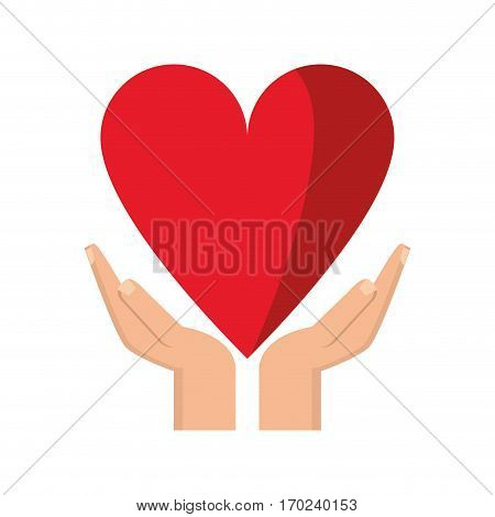 hand holding heart healthcare vector illustration eps 10
