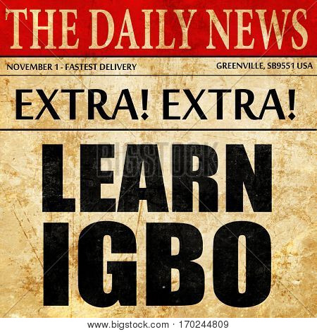 learn igbo, newspaper article text