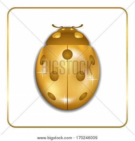 Ladybug Gold Insect Small Icon