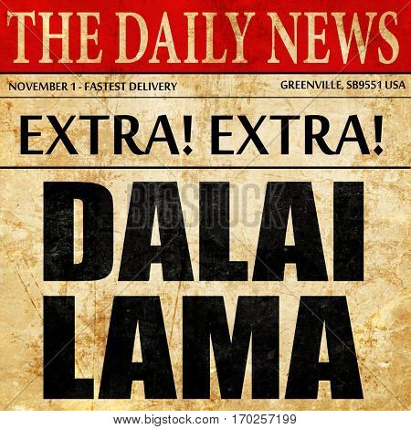 the Dalai lama, newspaper article text