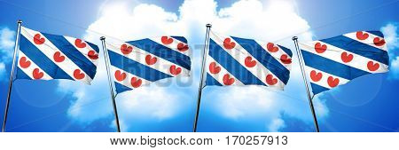 Friesland flag, 3D rendering