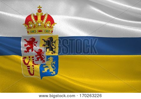 Flag of Limburg is the southernmost of the 12 provinces of the Netherlands. 3d illustration