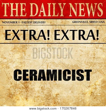 ceramicist, newspaper article text