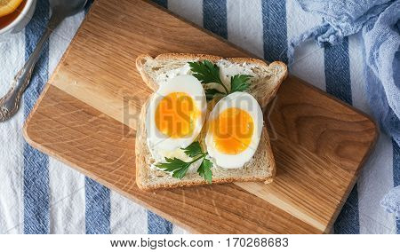 Soft Boiled Eggs For Breakfast With Toast