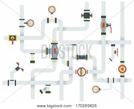 Stock vector ware pipes system concept flat vector illustration.