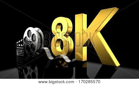 cinema 8k concept 3d rendering image