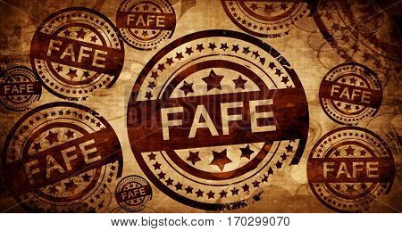 Fafe, vintage stamp on paper background