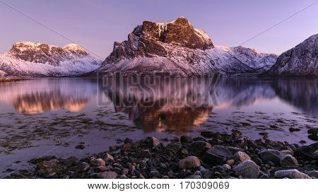a beautiful fjord on the island Senja