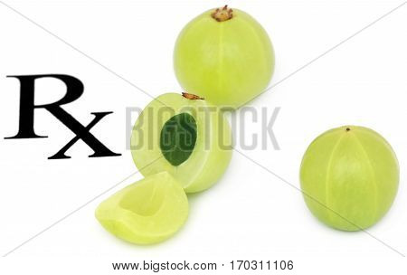 Amla fruits prescribed as alternative medicine over white