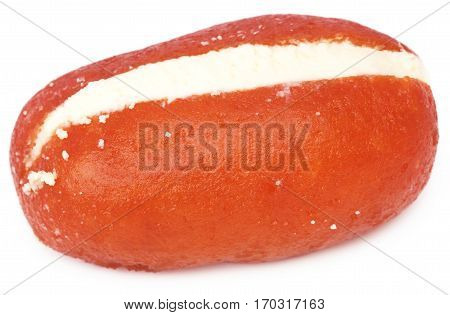 Popular Bangladeshi Sweetmeats Cream Jam over white background