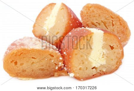 Popular Bangladeshi Sweetmeats Cream Jam over white background