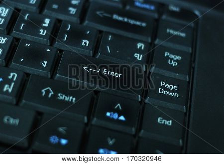 Keyboard computer notebook is black color .