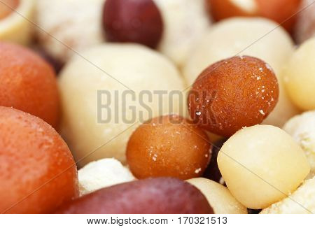 Close up of popular Bangladeshi india sweetmeats