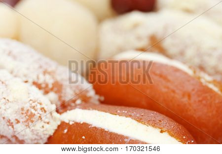 Close up of some popular Bangladeshi sweetmeats