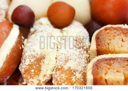 Close up of some popular Bangladeshi sweetmeats