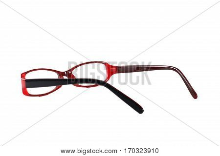 fashion glasses is back and red color.