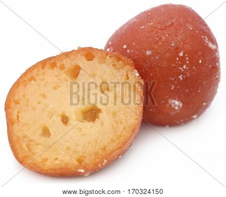 Popular Bangladeshi Sweetmeats Pantua over white background