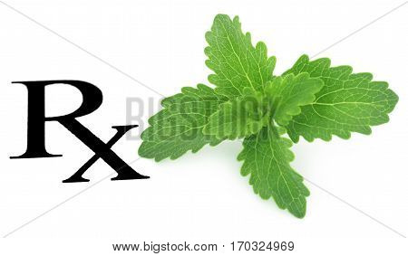Close up of Stevia leaves prescribed as medicine