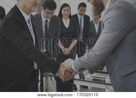 Business Partners Introductionary Handshake Bow