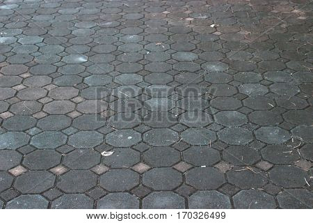 Walkway brick block in the garden .