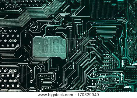 Circuit board. Electronic computer hardware technology. Motherboard digital chip. Tech science background. Integrated communication processor. Information engineering component.