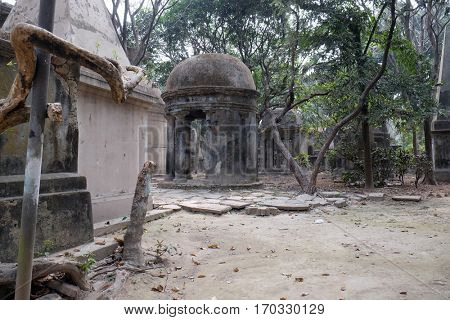 KOLKATA, INDIA - FEBRUARY 08: Kolkata Park Street Cemetery, inaugurated 1767, on February 08, 2016 in Kolkata, India.