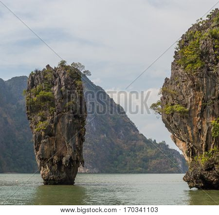 Koh Tapu James Bond Island national park of Thailand