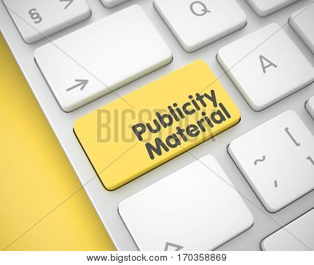 Service Concept: Publicity Material on the Modern Keyboard lying on Yellow Background. Message on the Keyboard Enter Keypad, for Publicity Material Concept. 3D.