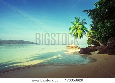 beach on Mahe island, Seychelles