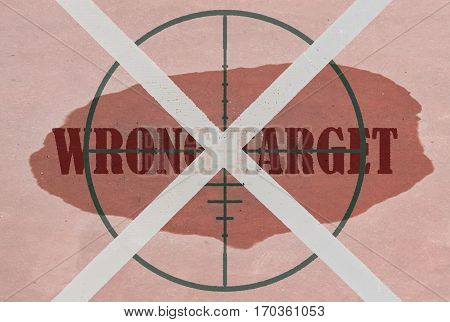 Strikethrough text Wrong Target and target on pink background