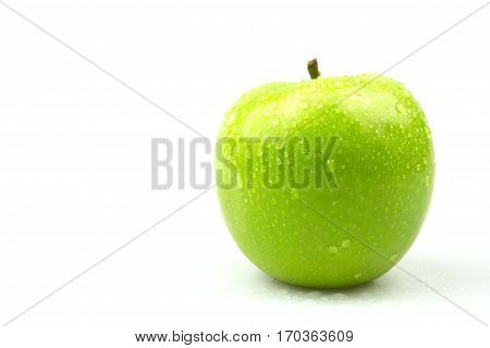 Green apple on white background and isolated