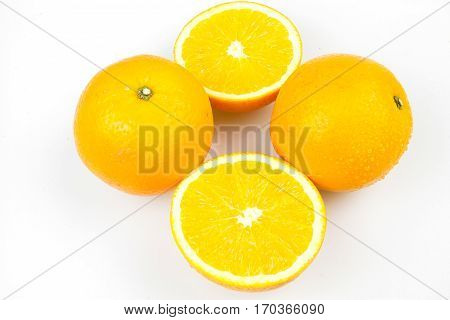 Orange haft on white background and isolated