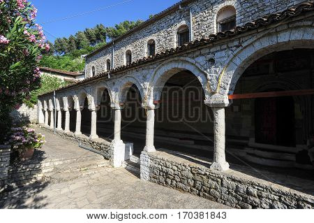 Berat, Albania - 24 June 2014: The church of St. Spiridione at Berat on Albania, Unesco world heritage
