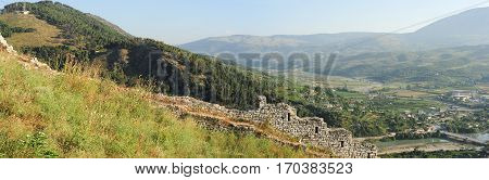View from Kala fortless over Berat on Albania