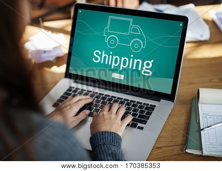 Cargo Shipping Freight Logistics Truck Icon
