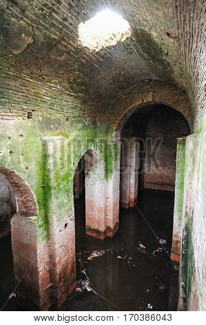 Water reservoir of the fortless of Kala at Berat on Albania