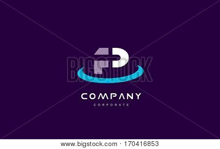 p cyan magenta blue letter alphabet vector company logo icon sign design template
