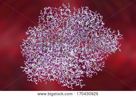 Edema toxin of anthrax bacterium Bacillus anthracis, 3D illustration. Molecular background